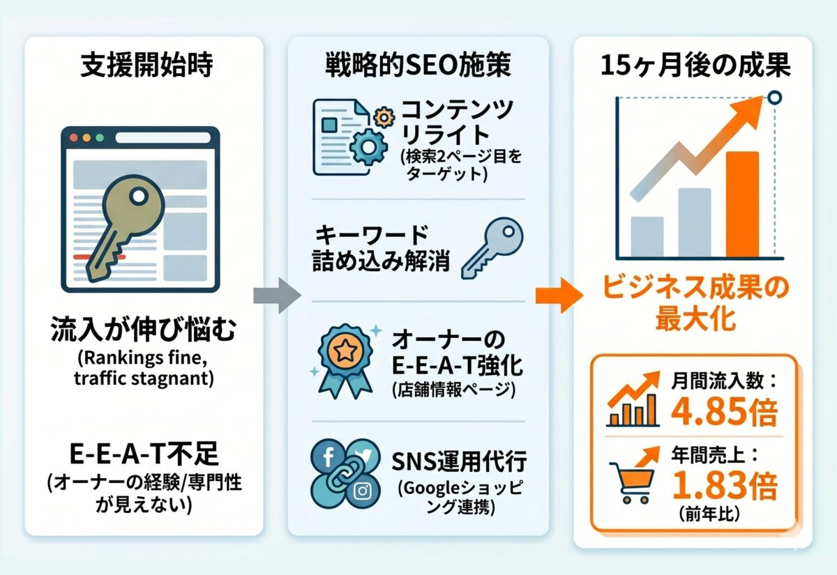 電子部品ECサイトのSEO対策支援実績
